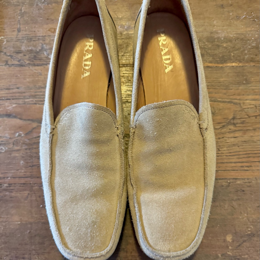 Prada Men's Tan Suede Loafers